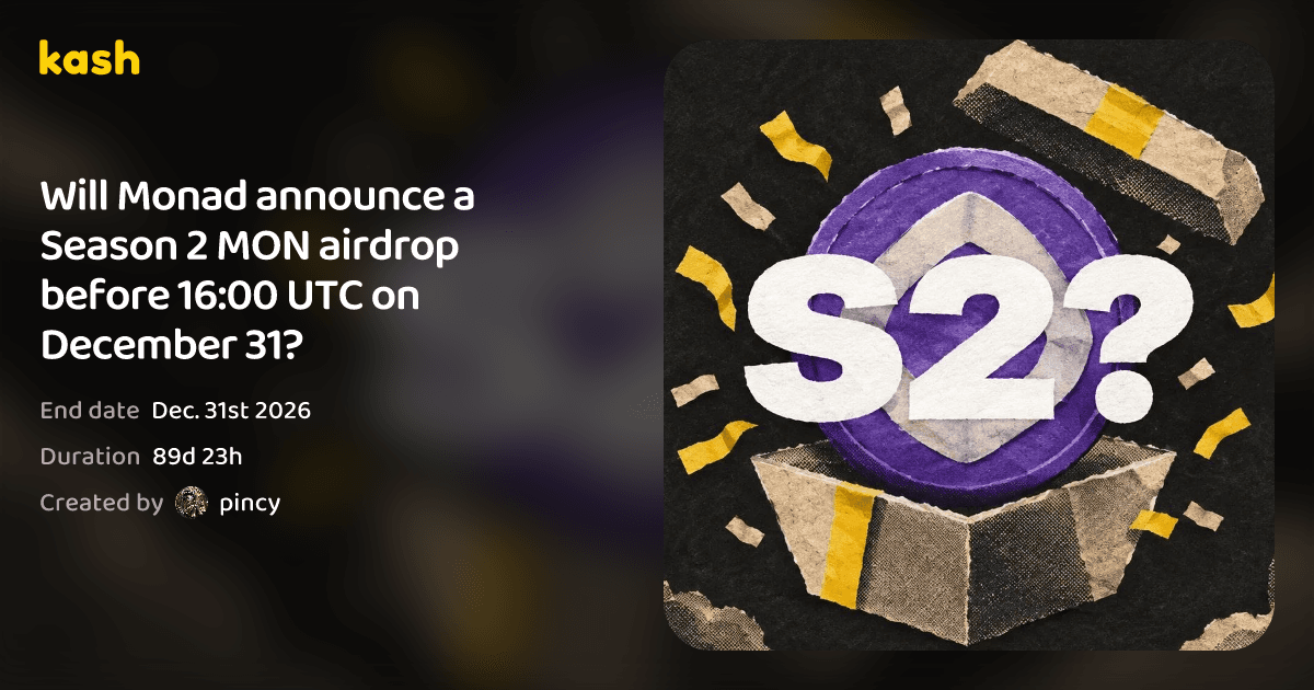 Will Monad announce a Season 2 MON airdrop before 16:00 UTC on December 31?